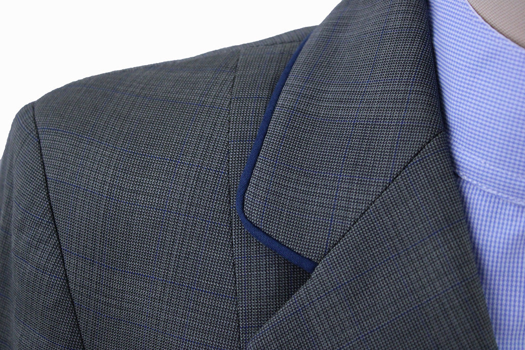 Hunt Coat Grand Prix Grey with Navy Piping