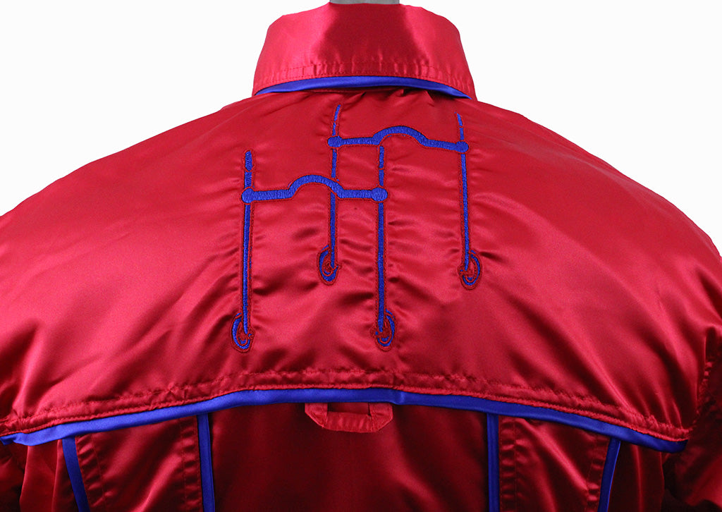 Road Silks Becker Brothers Red, Blue and Yellow Piping