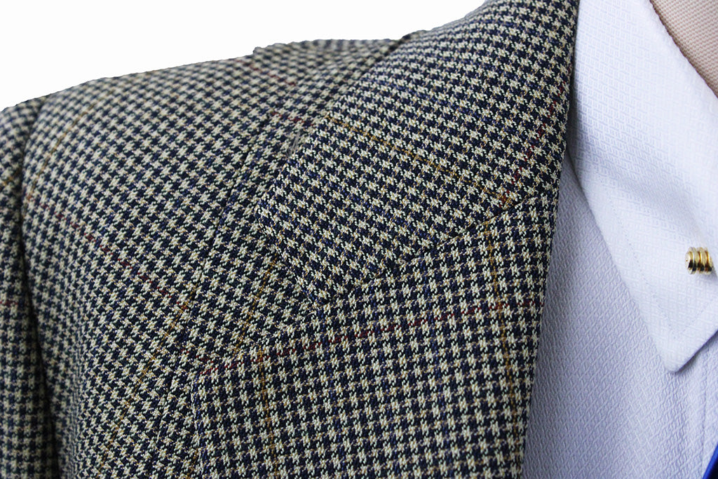 Day Coat Chavez Tan with Navy Houndstooth and Rust Windowpane