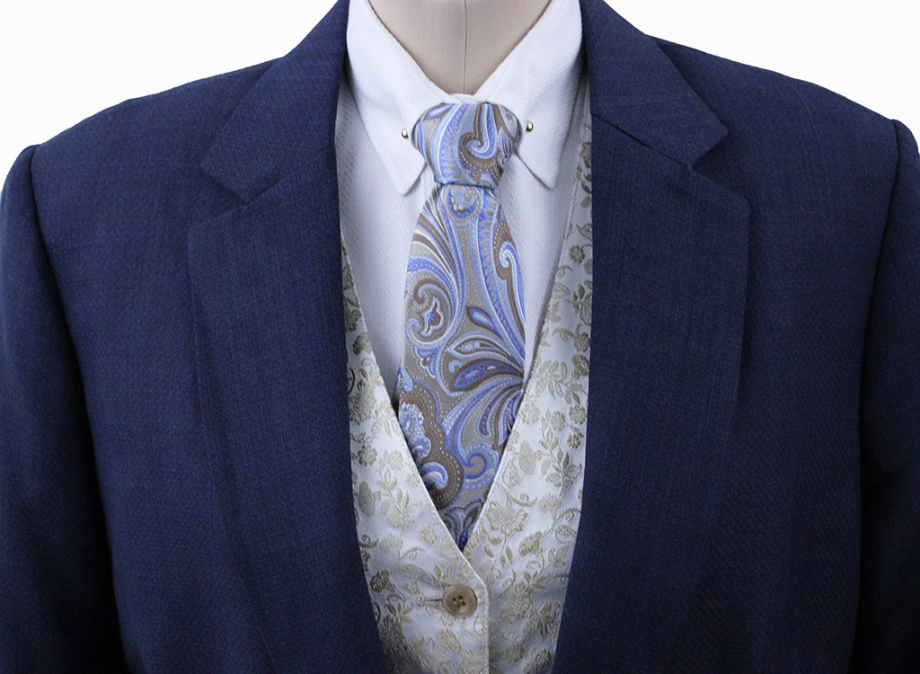 Day Suit Issued By Ellie May Navy and Bronze Dot