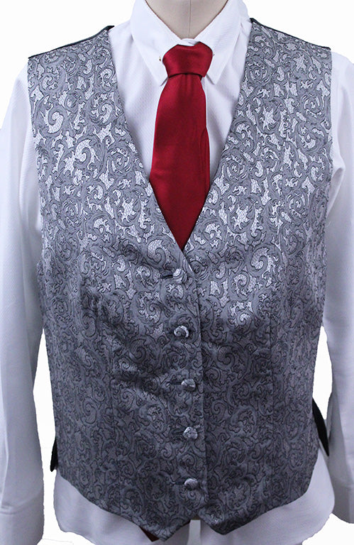 Vest Chavez Silver and Black Brocade