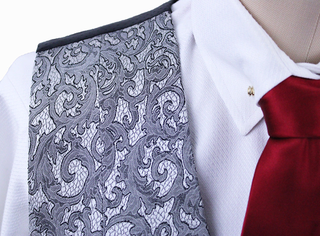 Vest Chavez Silver and Black Brocade