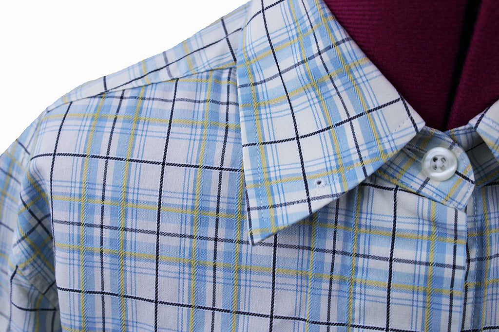 Shirt DeRegnaucourt Blue and Tan Plaid
