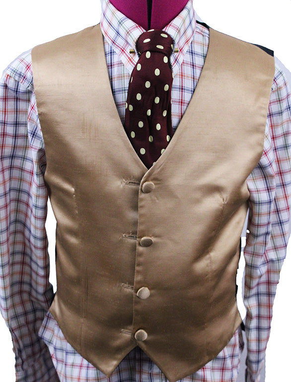 Vest Show Season Reversible Merlot and Gold Sateen