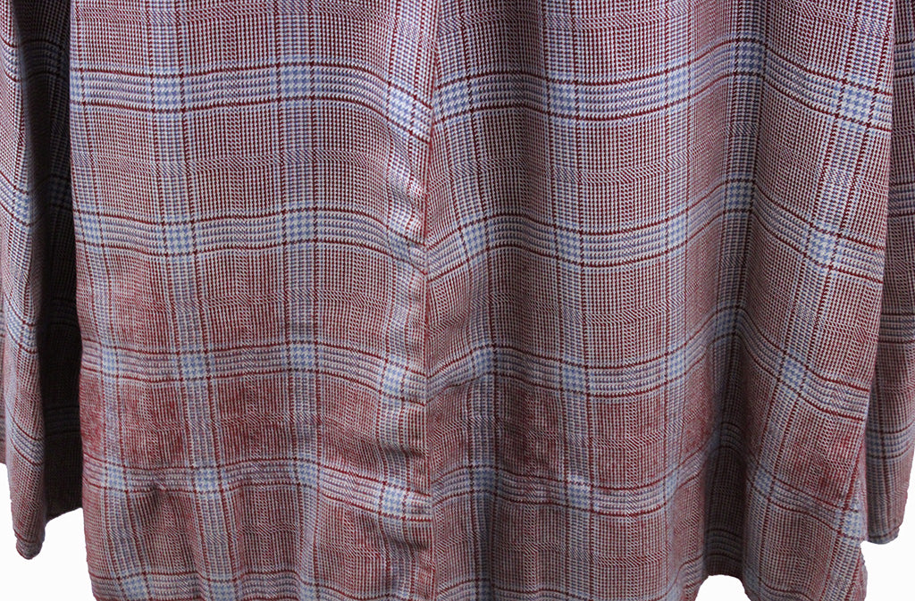 Day Coat Becker Brothers Coral and Light Blue Glenplaid
