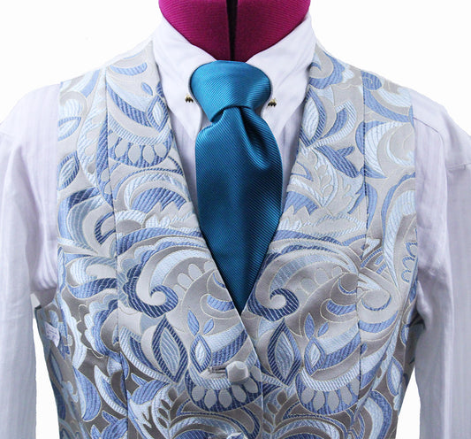 Brand New! Chavez Blue and Taupe Brocade