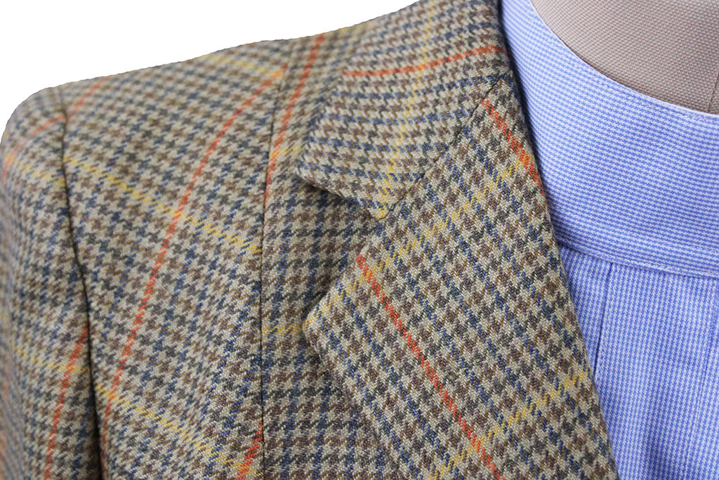 BRAND NEW! Becker Brothers Tan Plaid with Yellow and Orange Windowpane