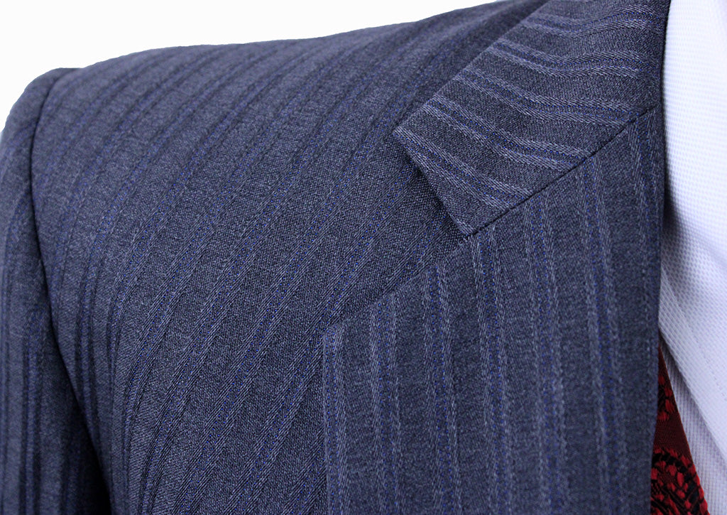 Men's Day Suit Carl Meyers Steel Shadow Stripe