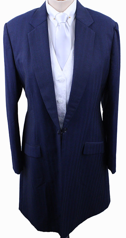 Brand New! Issued By Ellie May Blue and Black Shadow Sheen Day Suit