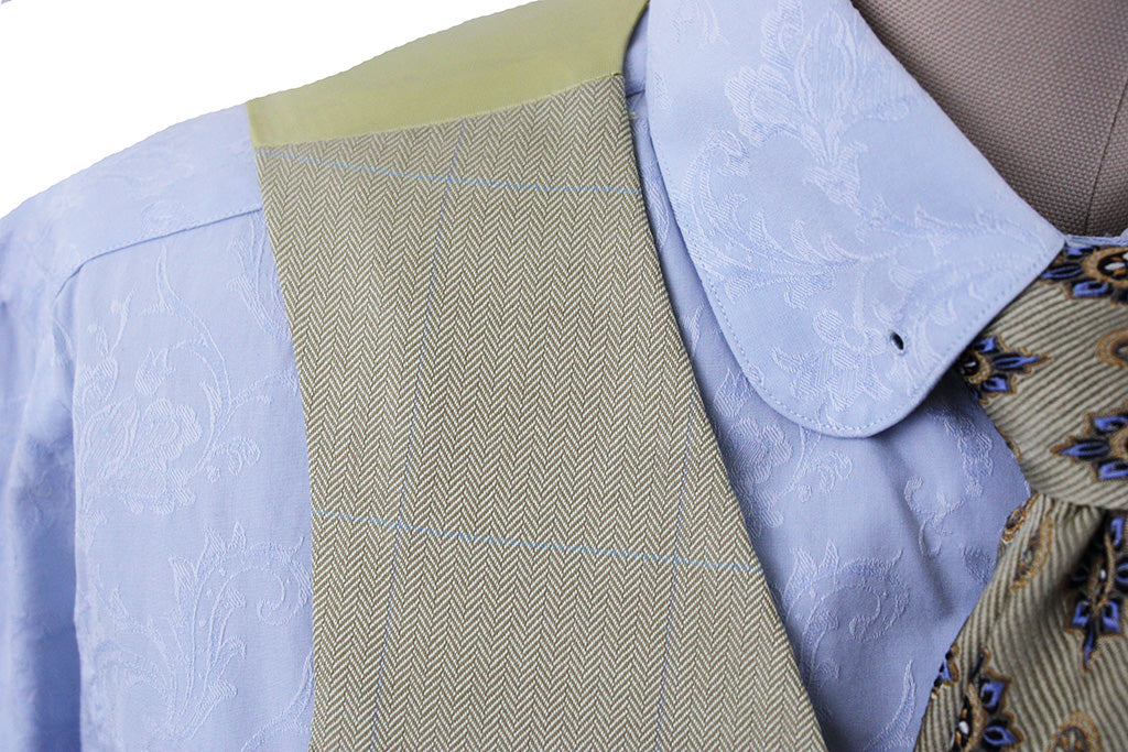 Vest Marsha DeArriaga Yellow and Blue Windowpane