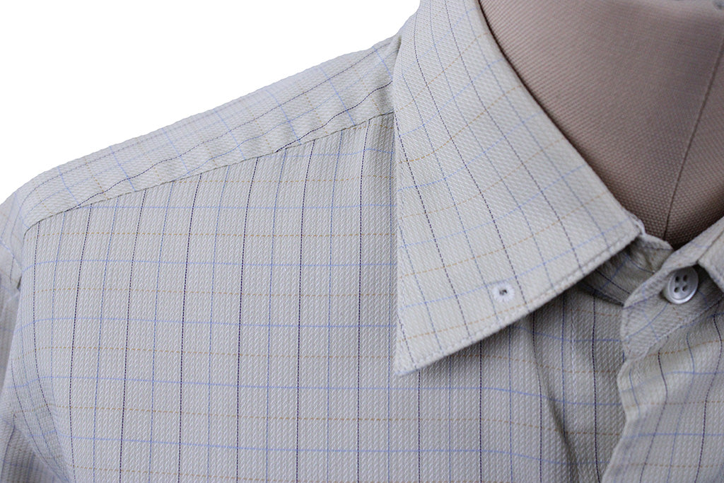 Shirt Carl Meyers Pale Yellow with Blue and Pink Box Check