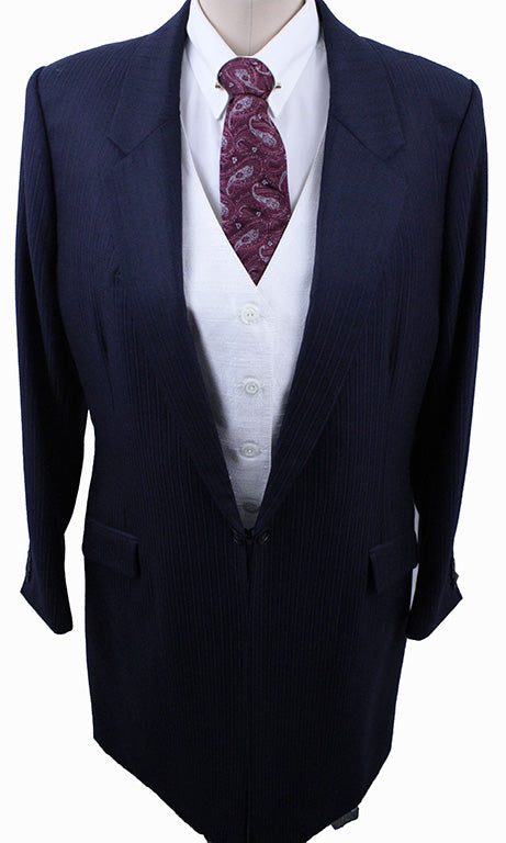Day Coat Becker Brothers Navy with Pinstripe