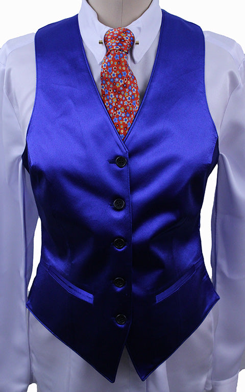 BRAND NEW! Becker Brothers Royal Blue Satin Vest