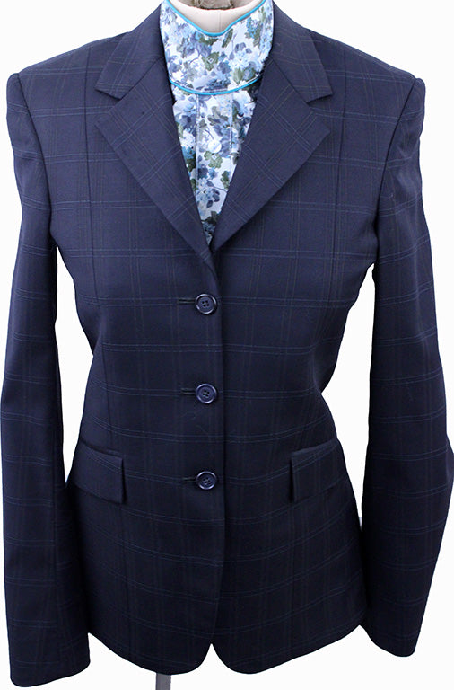 DeRegnaucourt Court Hunt Jacket Navy Windowpane