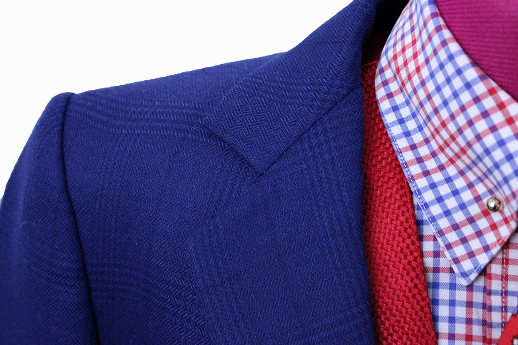 Day Suit Becker Brothers Navy Glenplaid