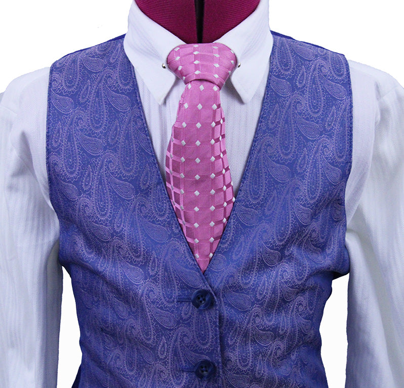 Vest Issued By Ellie May Blue and Pink Paisley