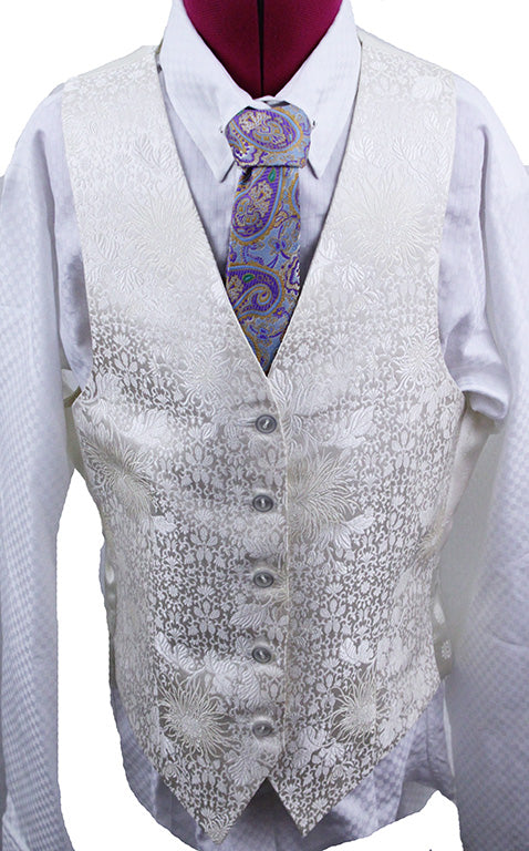 Vest Frierson Ivory Brocade Sheen