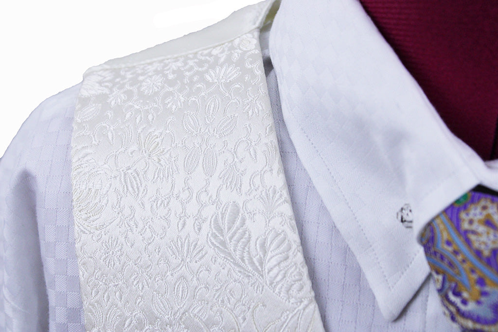 Vest Frierson Ivory Brocade Sheen