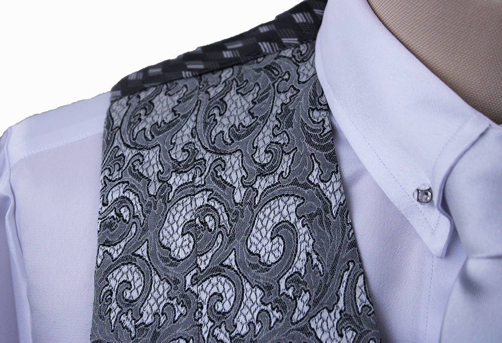 BRAND NEW! Chavez Silver and Black Paisley Vest