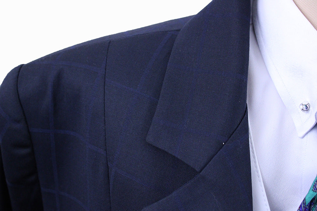 Day Suit Scintilla Navy with Blue Windowpane