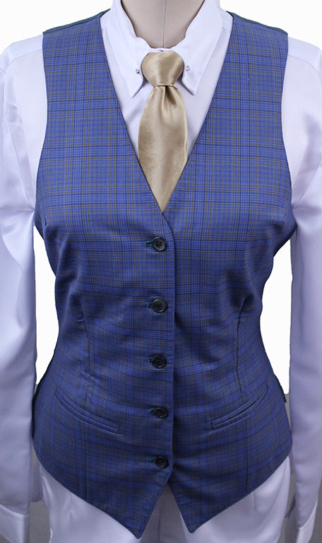 Vest Becker Brothers Blue with Gold Glenplaid