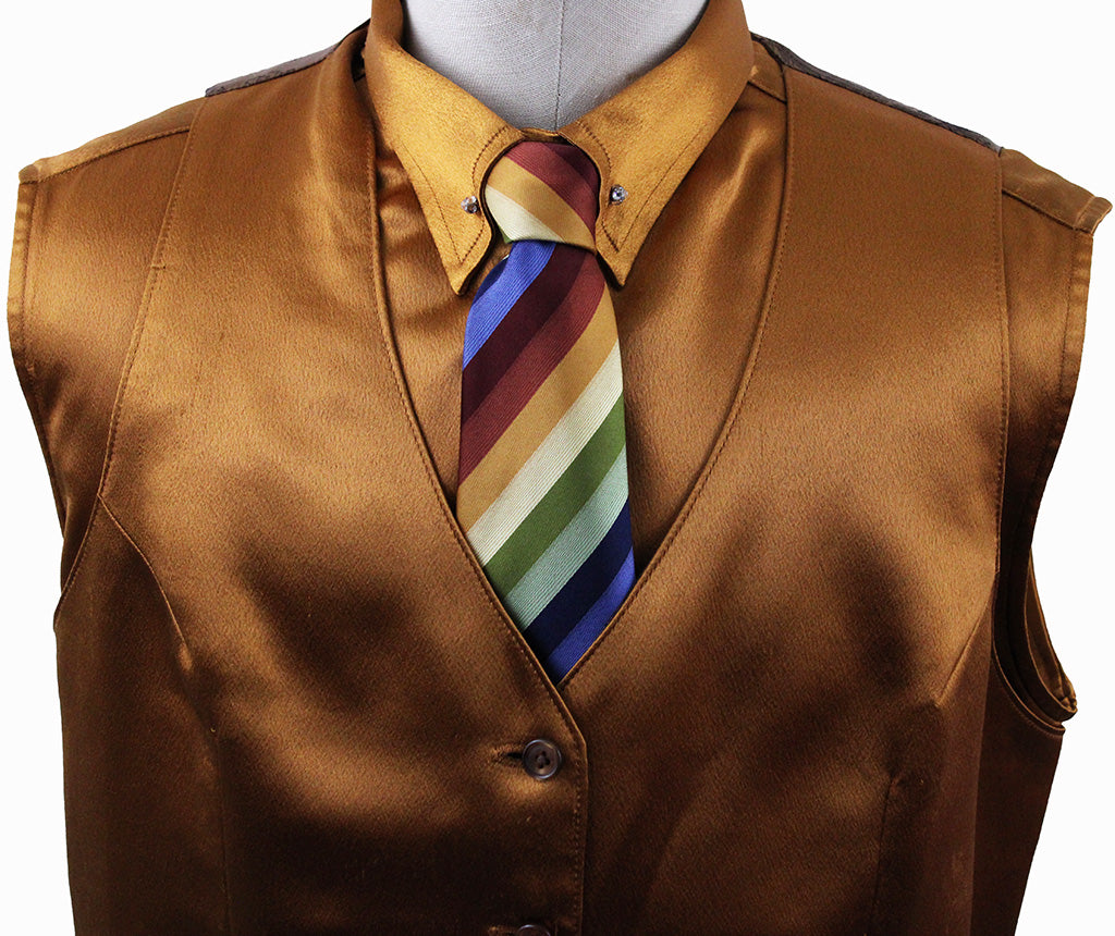 Vest and Shirt Combination Show Season Copper Satin