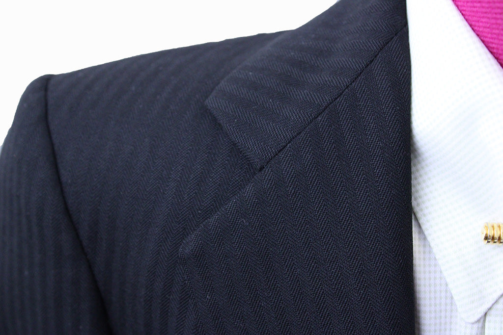 Day Suit Carl Meyers Black Herringbone Shadow Stripe