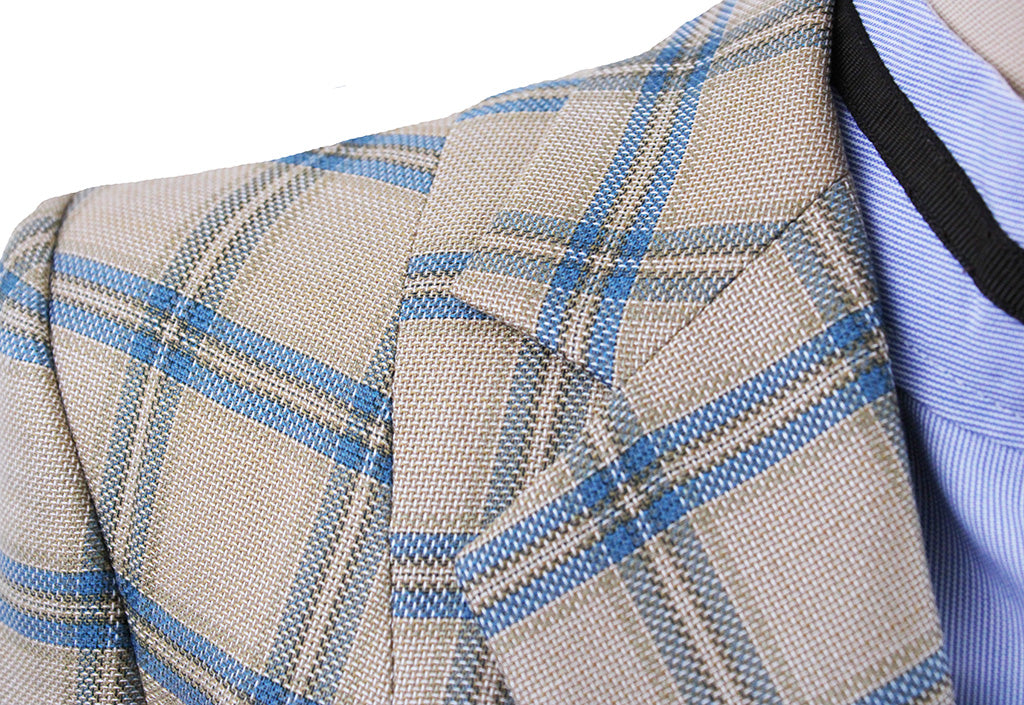 Hunt Coat Becker Brothers Gold with Aqua Windowpane