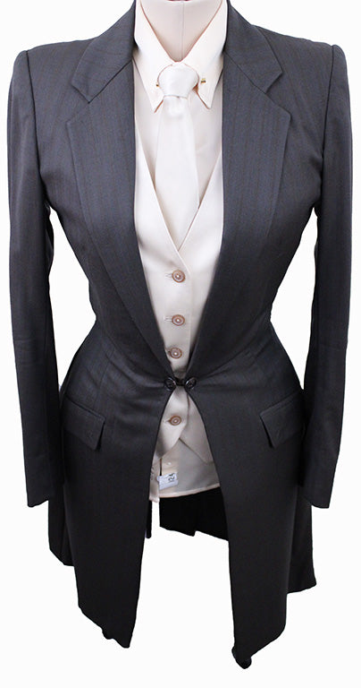 Day Suit Carl Meyers Brown Sheen with Rust Pinstripe