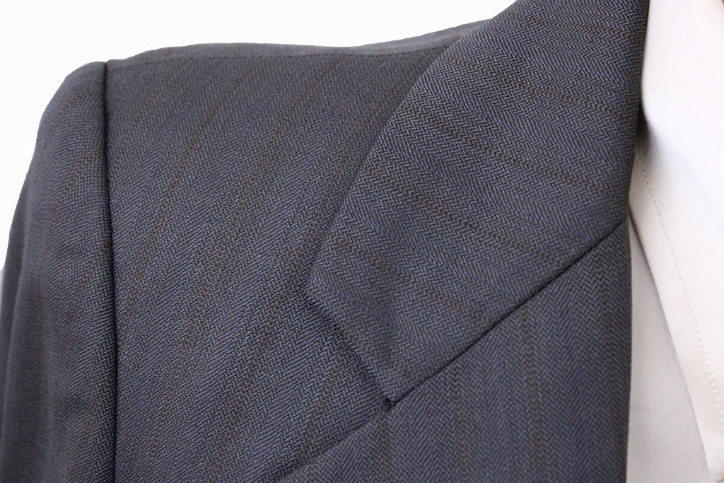 Day Suit Carl Meyers Brown Sheen with Rust Pinstripe