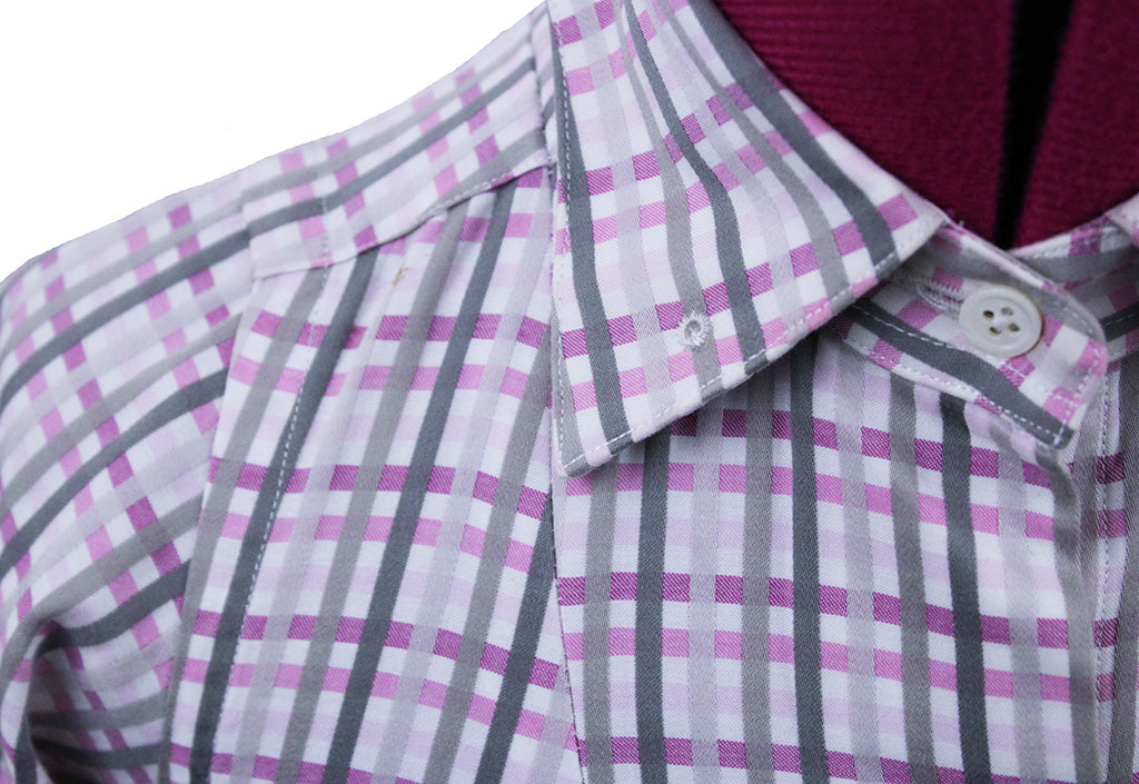 Shirt Becker Brothers Pink with Steel Box Plaid