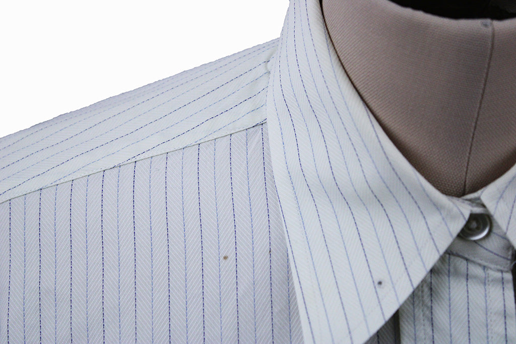 Shirt Mel Gambert Cream with Blue and Brown Pinstripe