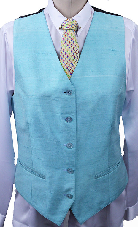Vest DeRegnaucourt Light Blue Silk