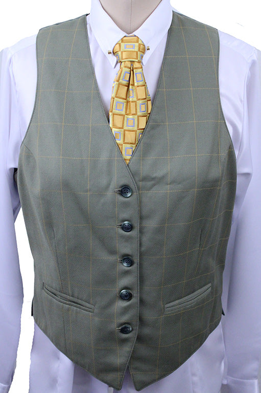 Vest Carl Meyers Sage with Gold Windowpane