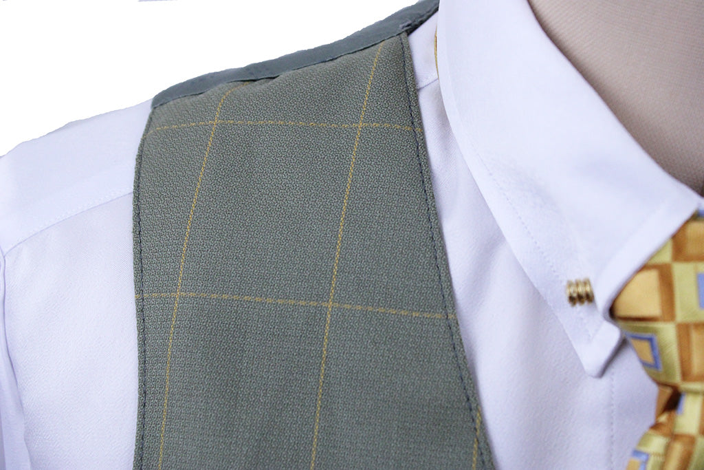 Vest Carl Meyers Sage with Gold Windowpane