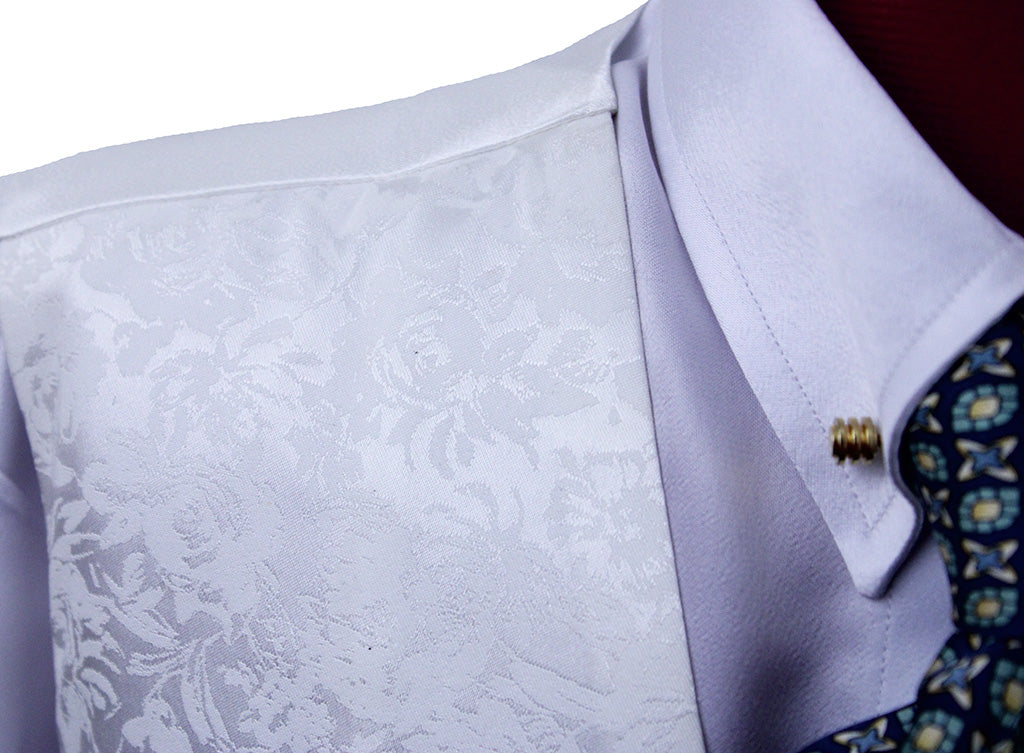 Vest Custom White Paisley Brocade