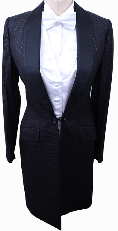 Formal Marsha DeArriaga Black Raindash with Silver and Lavender Metallic Threading