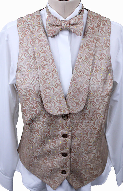 Formal Set Frierson Rust and Tan Swirl Brocade