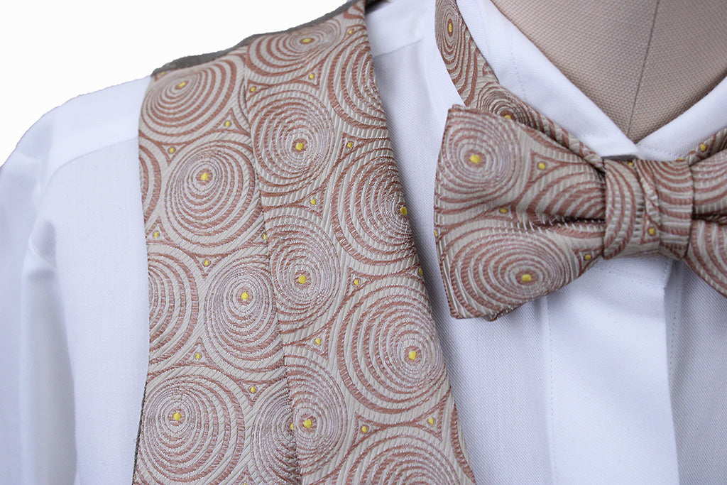 Formal Set Frierson Rust and Tan Swirl Brocade