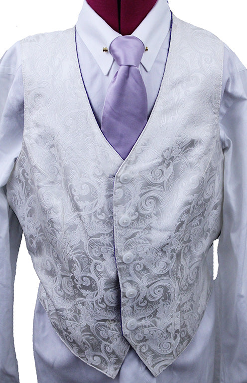 Vest Show Season Reversible Purple Geometric and White Paisley