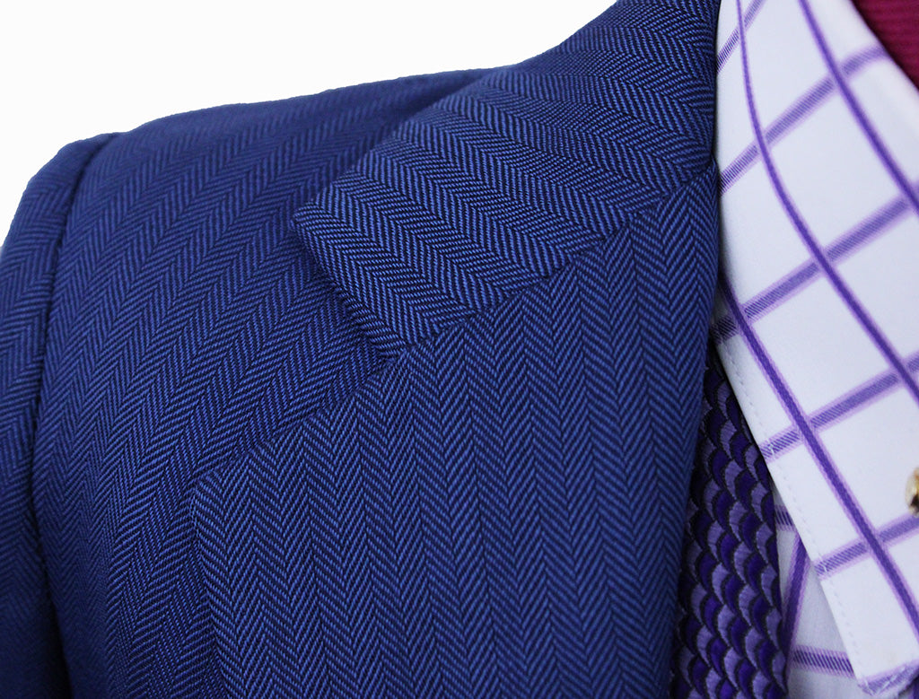 Day Suit Carl Meyers Blue Herringbone