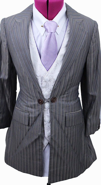 Day Suit DeRegnaucourt Taupe and Cream Shadow Stripe