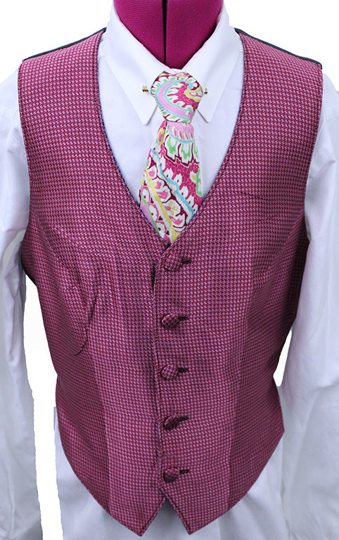 Vest Show Season Reversible Pink and Blue Puzzle Geometric Vest