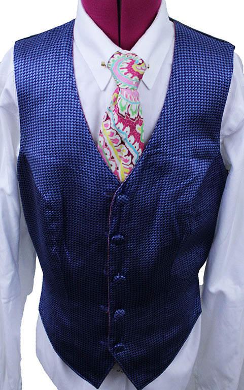 Vest Show Season Reversible Pink and Blue Puzzle Geometric Vest