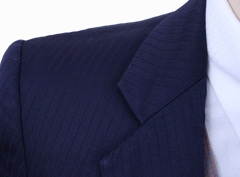 Day Suit Show Season Navy Thin Shadow Stripe