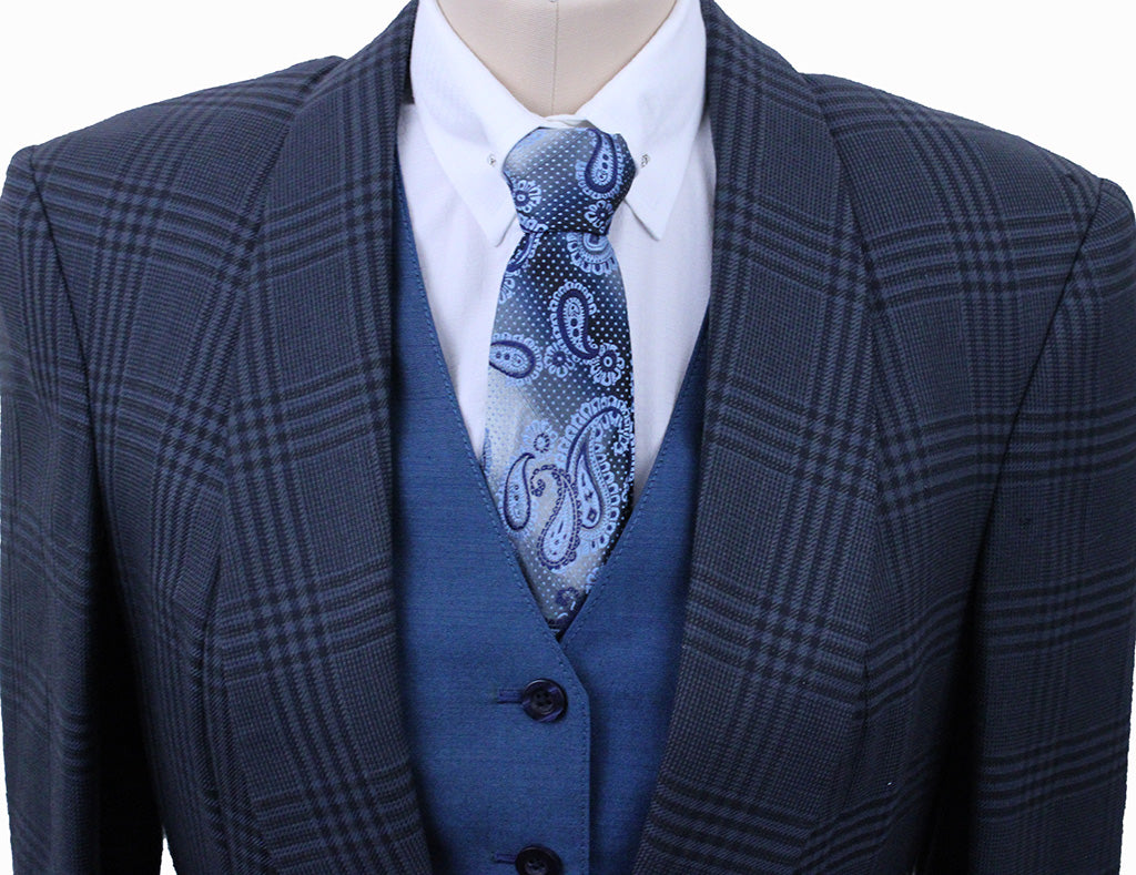 Day Coat Marsha DeArriaga Blue and Navy Glenplaid