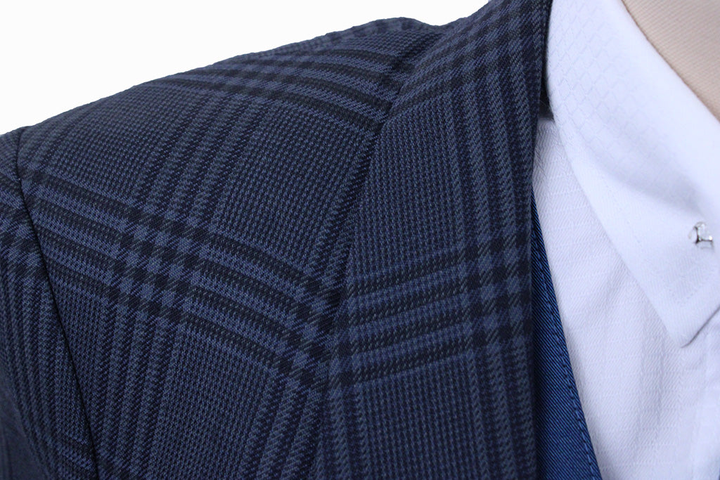 Day Coat Marsha DeArriaga Blue and Navy Glenplaid