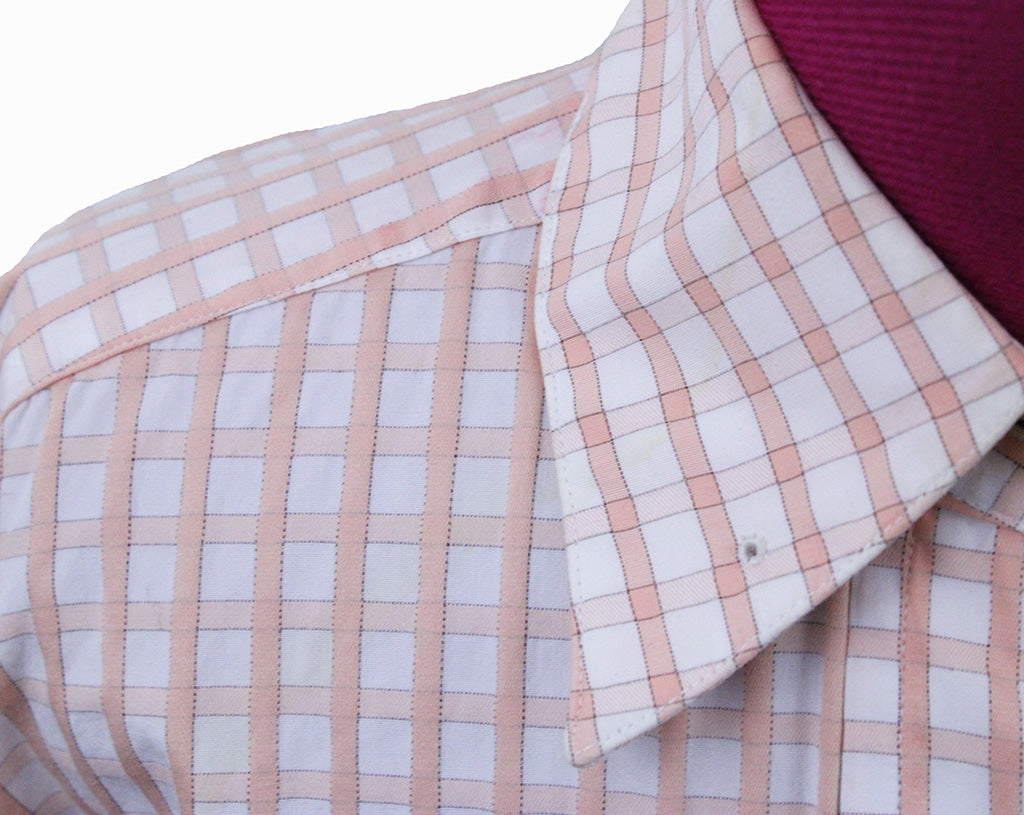 Shirt Becker Brothers White with Tangerine Box Check