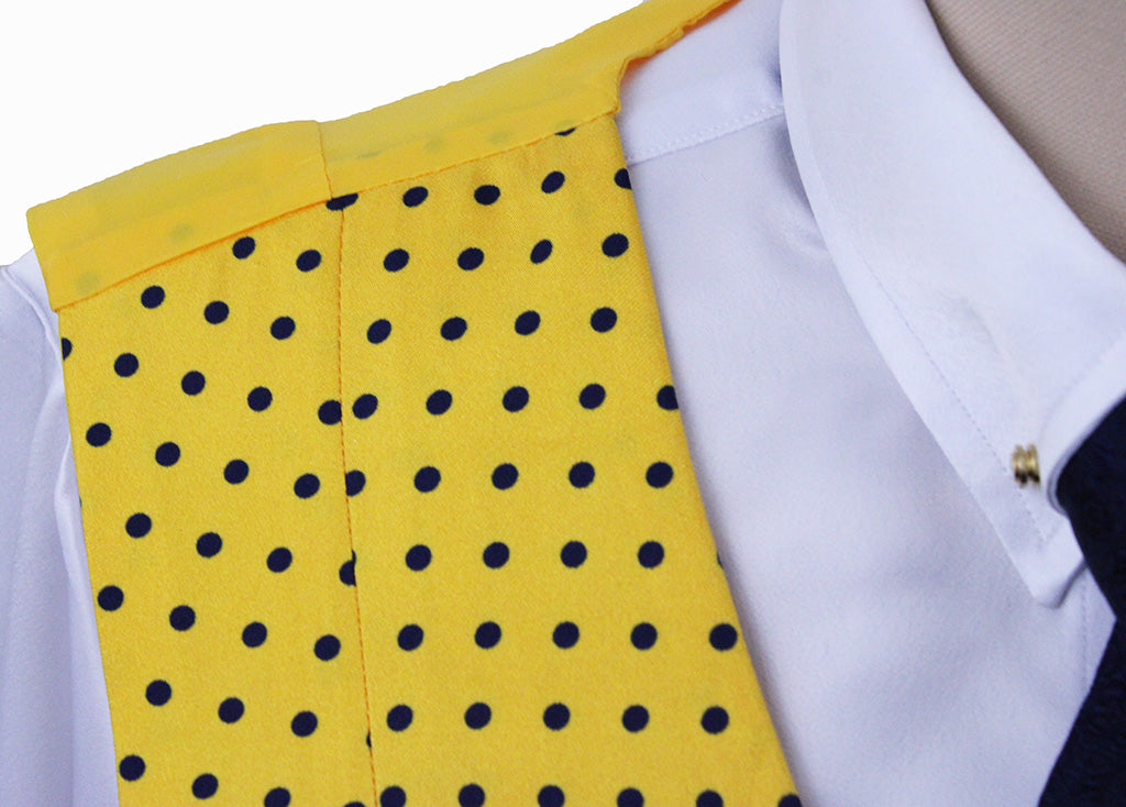 Vest Marsha DeArriaga Yellow with Navy Dot