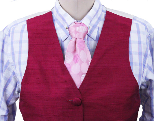 Vest Custom Magneta Pink Silk